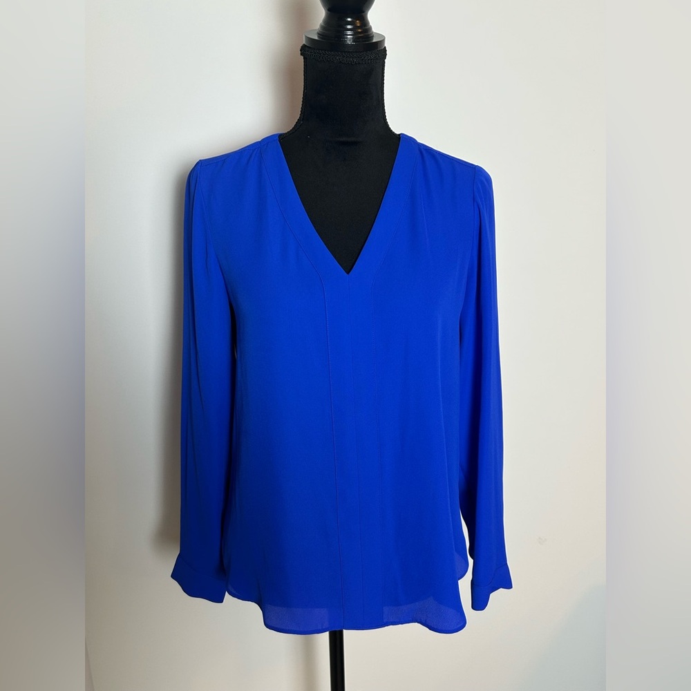 Banana Republic Vibrant Blue V-Neck Blouse